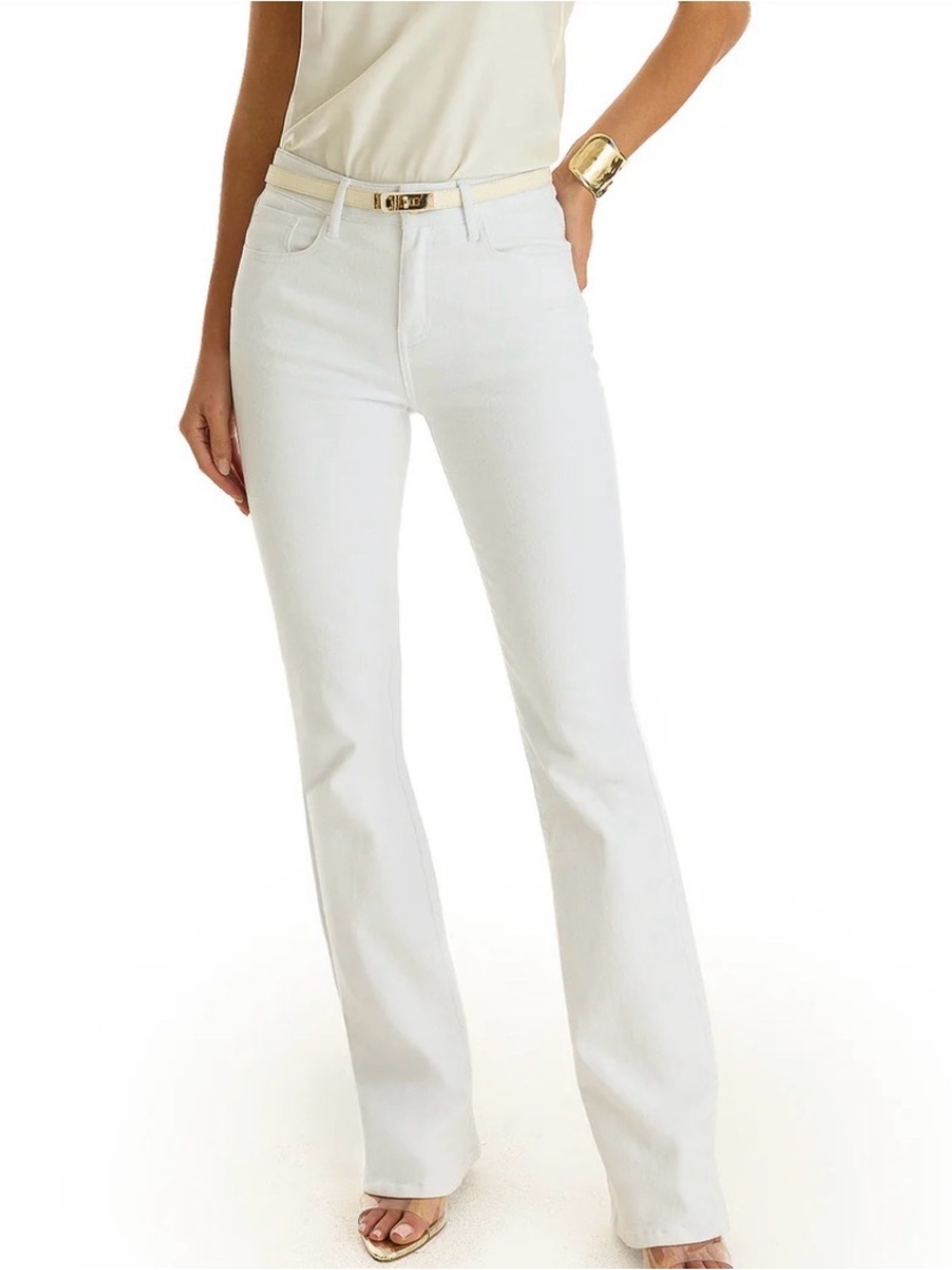 White Medium rise Strength leg Jeans for Women size 31X32